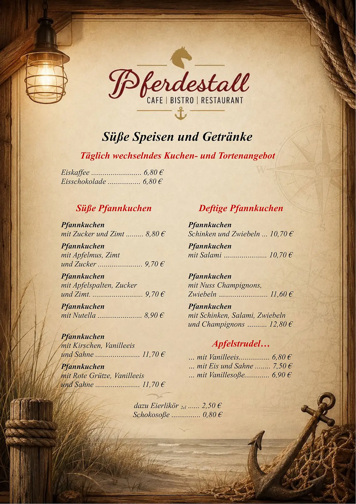 süße Speisen und Getränke